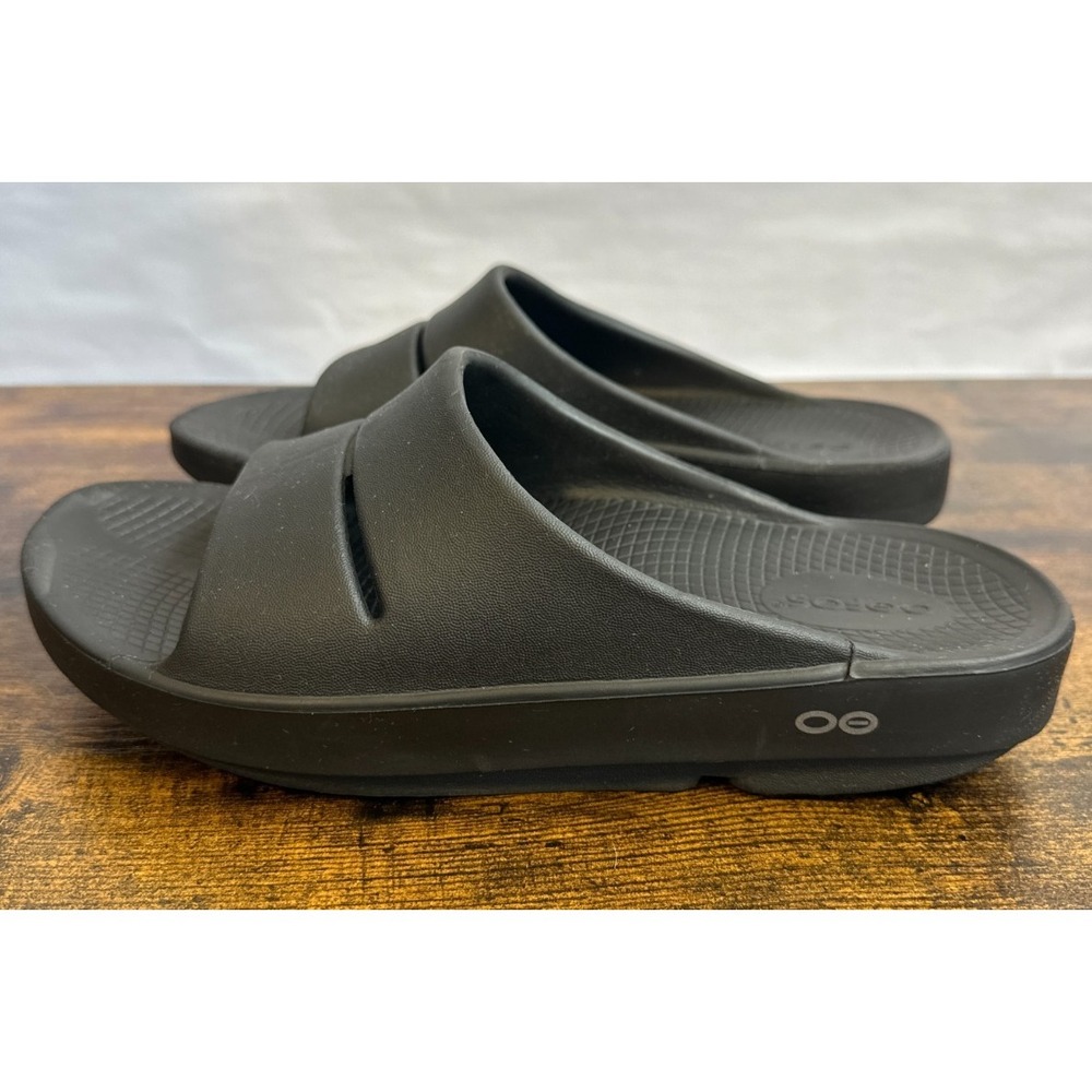 OOFOS OOahh Recovery Slides Black Slip On Sandals Unisex Women's 9 Men's 7 EU 40 - Picture 9 of 13